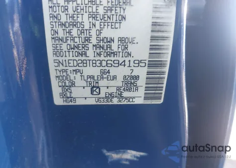 2003 Nissan Xterra Xe from USA, damaged, VIN 5N1ED28T83C694195